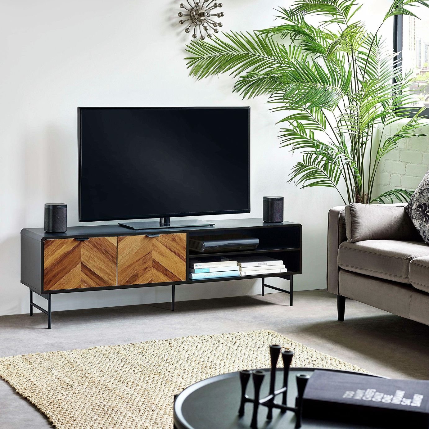 Julian Bowen Alvin 2 Door TV Unit - Natural