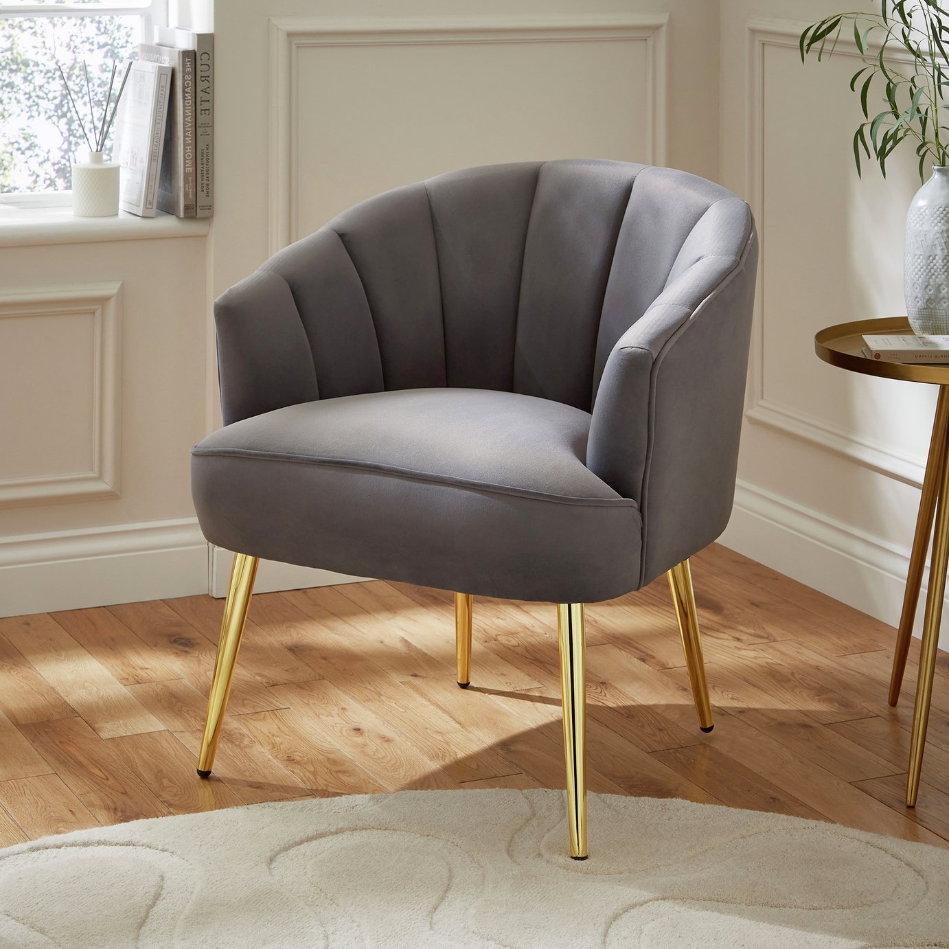 GFW Pettine Fabric Accent Chair - Grey