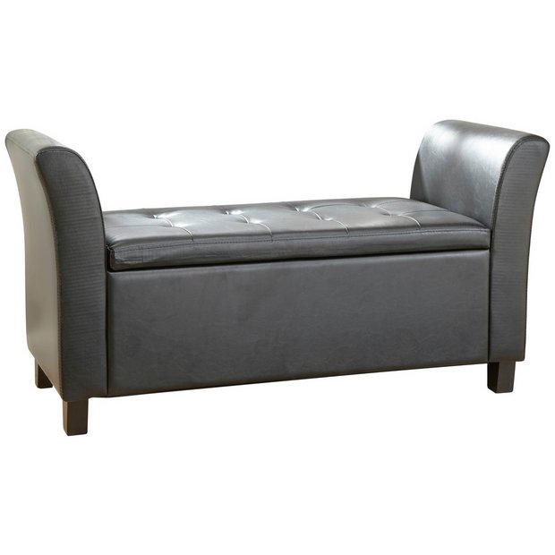 Buy GFW Verona Window Faux Leather Seat Black Ottomans and