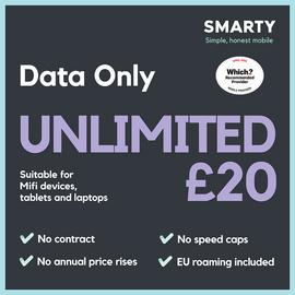 SMARTY UNLIMITED 30 Day Pay As You Go Data Only SIM Card