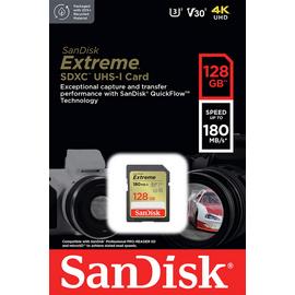 SanDisk Extreme 180MBs SDXC Memory Card - 128GB