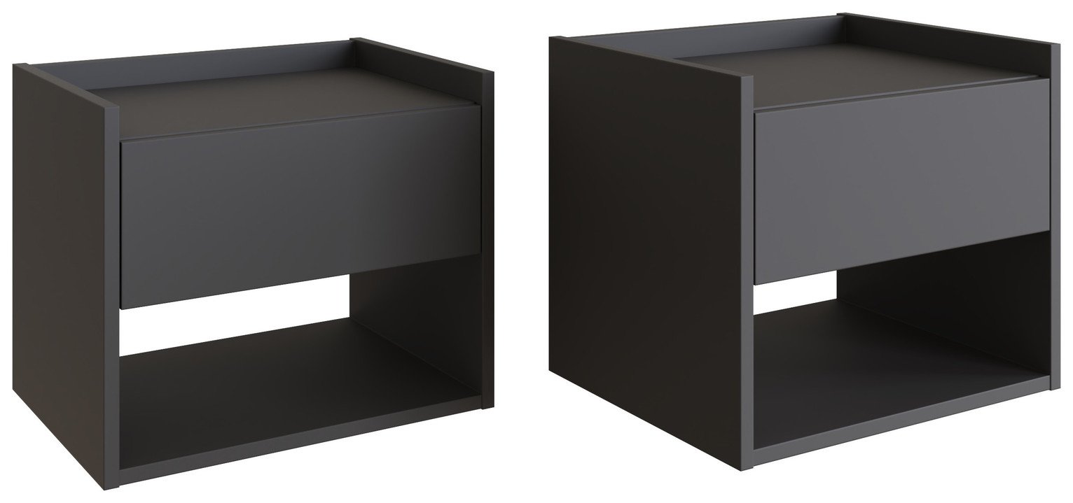 GFW Harmony Set of 2 Wall Mounted Bedside Table