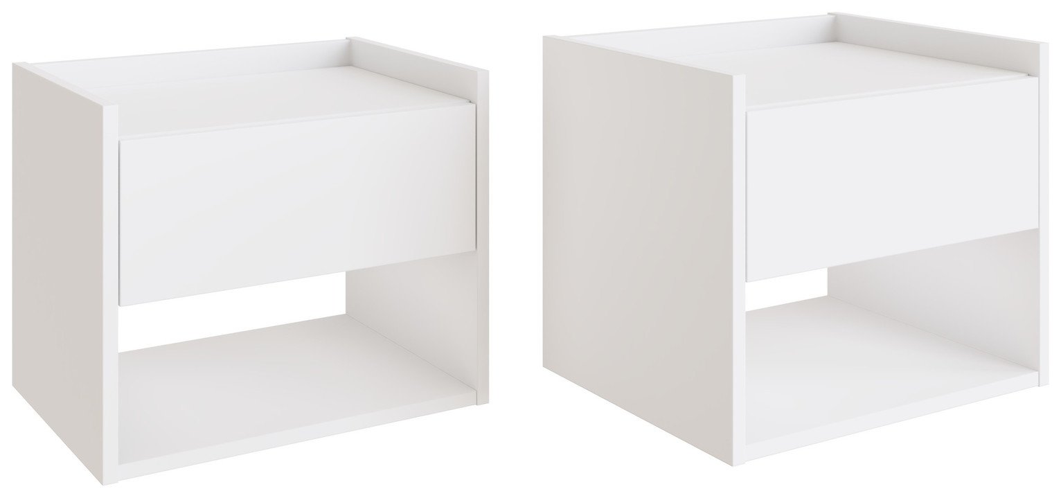 GFW Harmony Set of 2 Wall Mounted Bedside Table