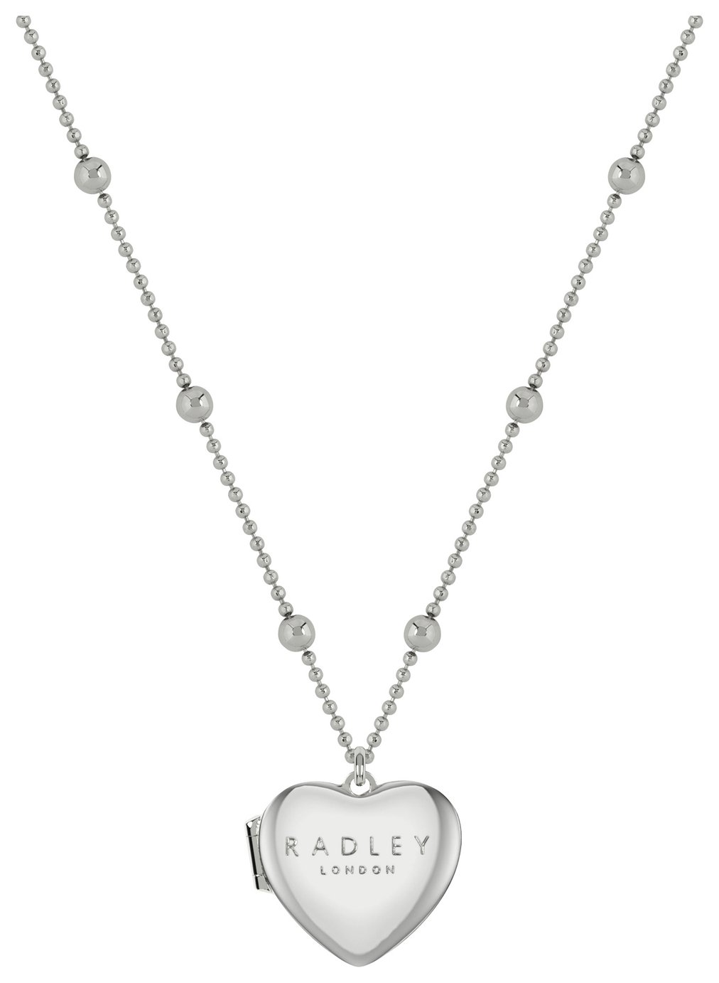 Radley Silver Plated Bobble Chain Heart Locket Necklace
