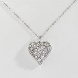 Revere Sterling Silver Cubic Zirconia Heart Pendant Necklace
