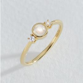 Revere Gold Plated Silver Moonstone Cubic Zirconia Ring