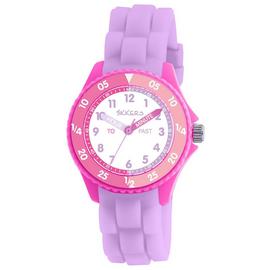Tikkers Girls Lilac Silicone Strap Watch