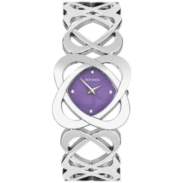 Buy Sekonda Ladies Purple Dial Silver Bracelet Watch Womens watches Argos