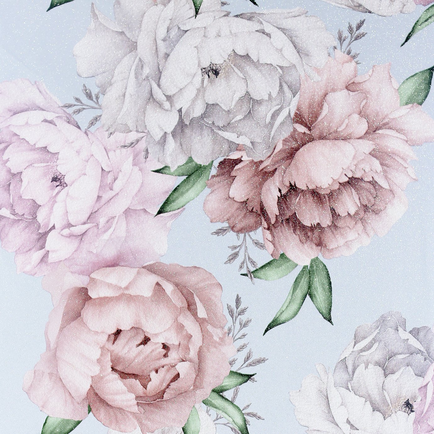 Arthouse Mixed Peonies Mint Wallpaper