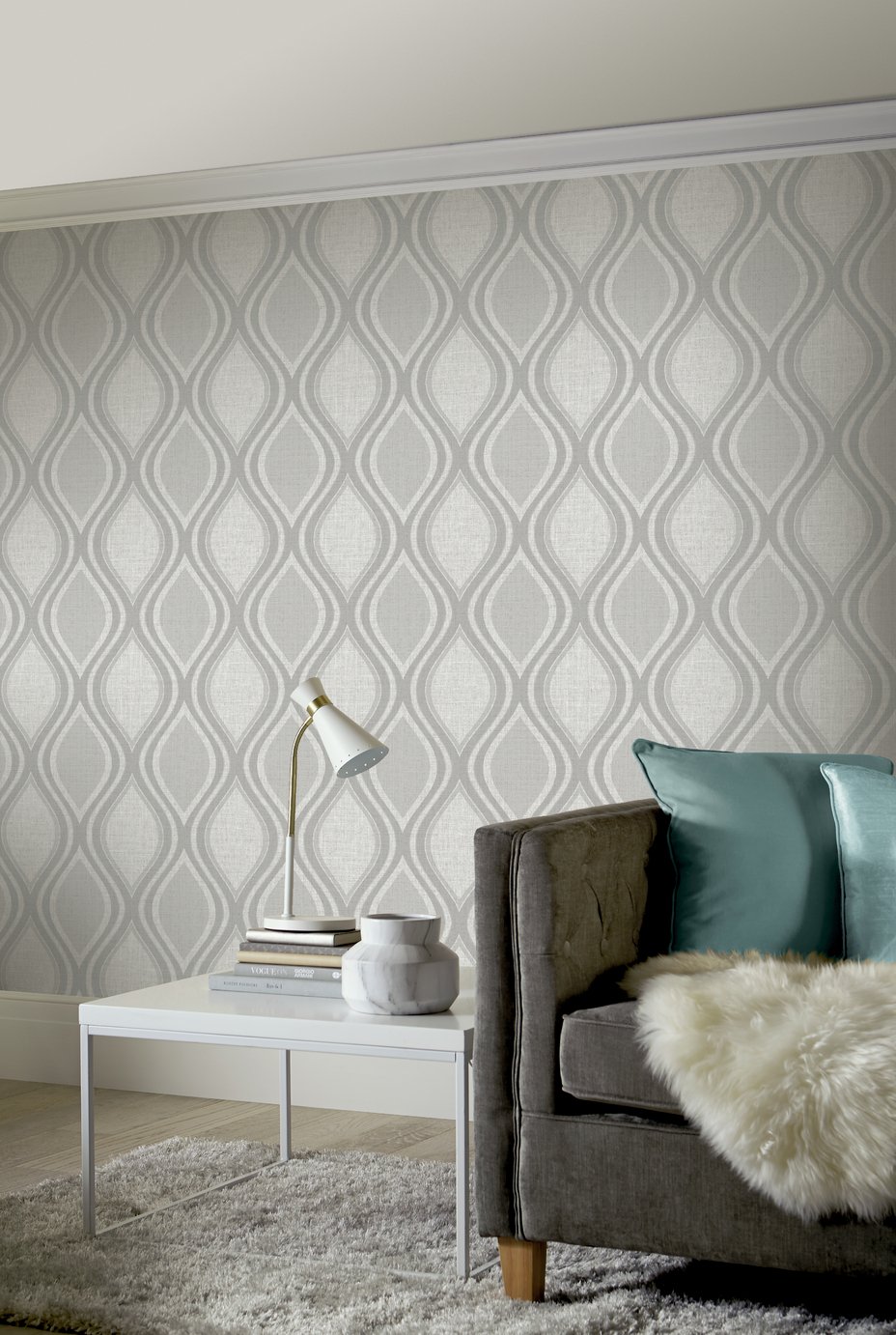 Arthouse Curve Grey Wallpaper