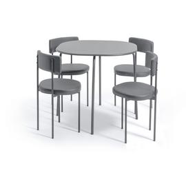 Habitat Jayla Metal Dining Table & 4 Grey Chairs
