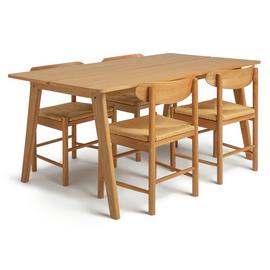 Habitat Nel Wood Veneer Dining Table & 4 Hannah Oak Chairs