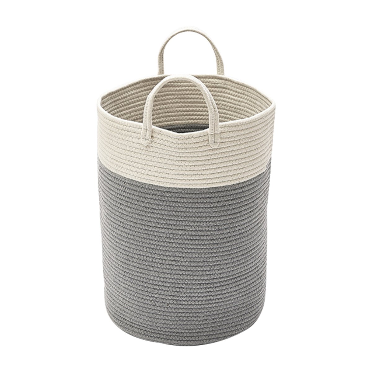 Living and Home 50cm Cotton Storage Basket with Handles - Grey