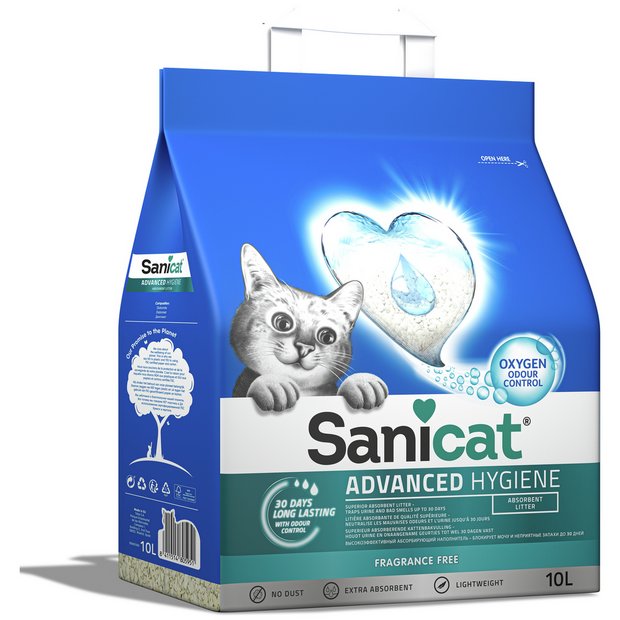 Buy Sanicat Advanced Hygiene Fragrance Free Cat Litter 10L Cat