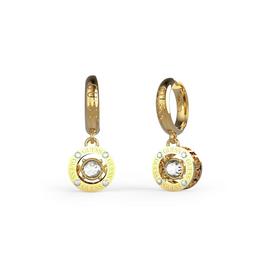 Guess Gold Plated Stainless Steel Crystal Drop Earrings