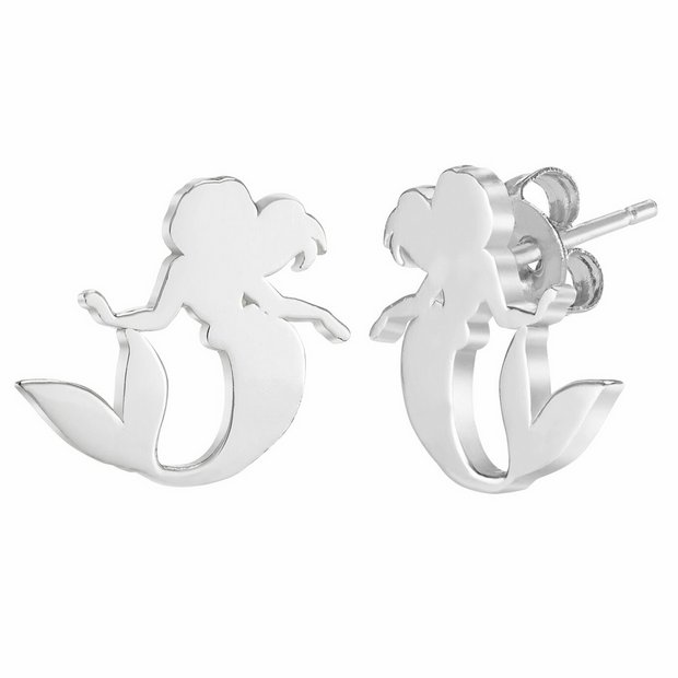 Buy Disney Sterling Silver The Little Mermaid Stud Earrings Kids