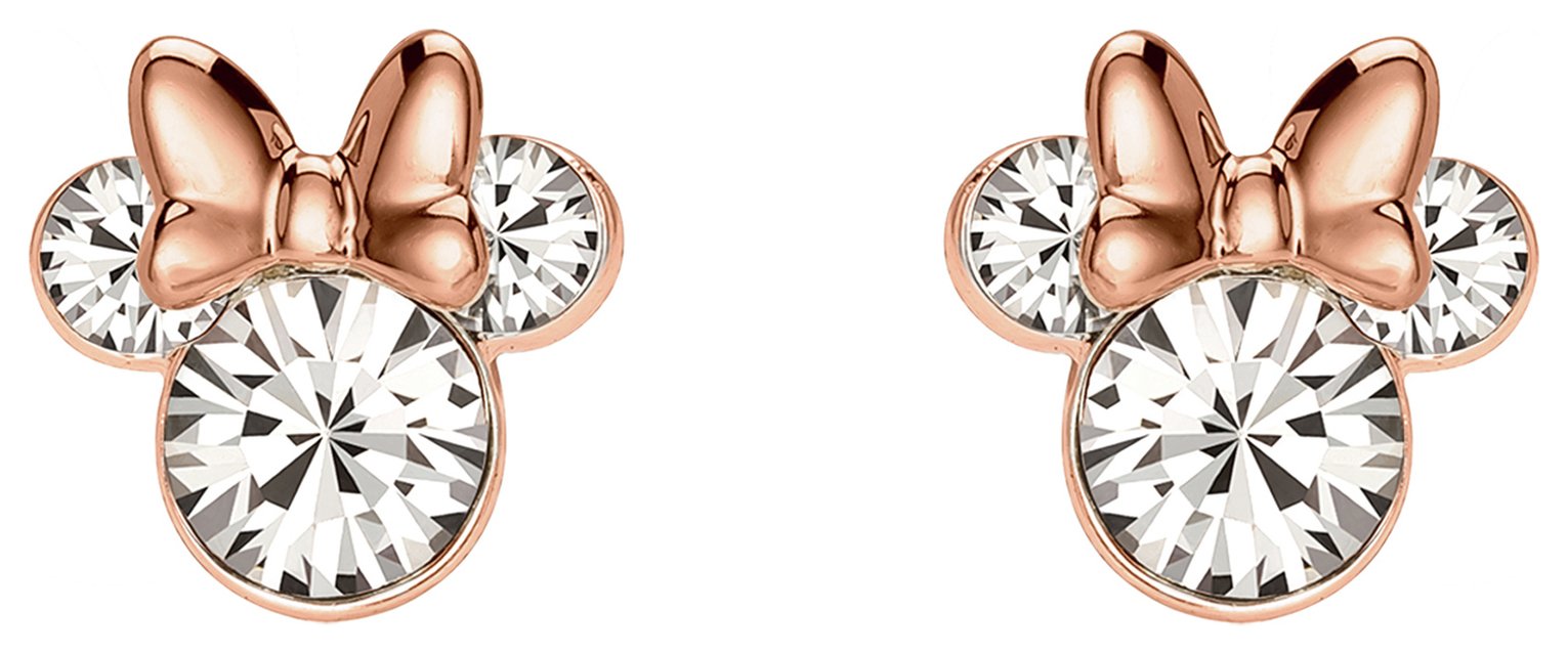 Disney Rose Gold Plated Cubic Zirconia Stud Earrings