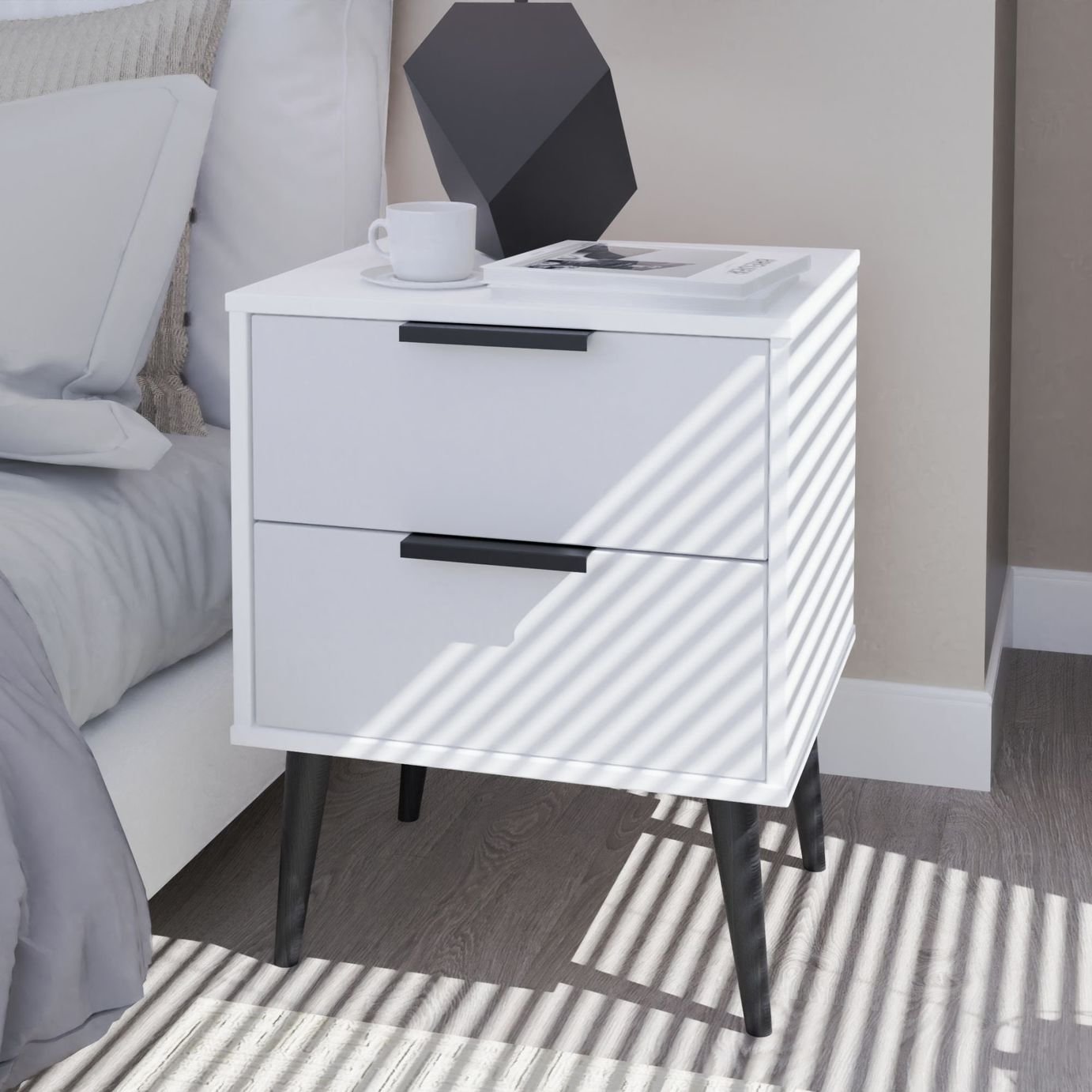 Livara Bergen 2 Drawer Bedside Table