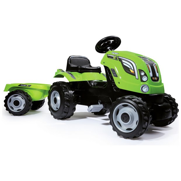 Smoby tractor and on sale trailer ride on