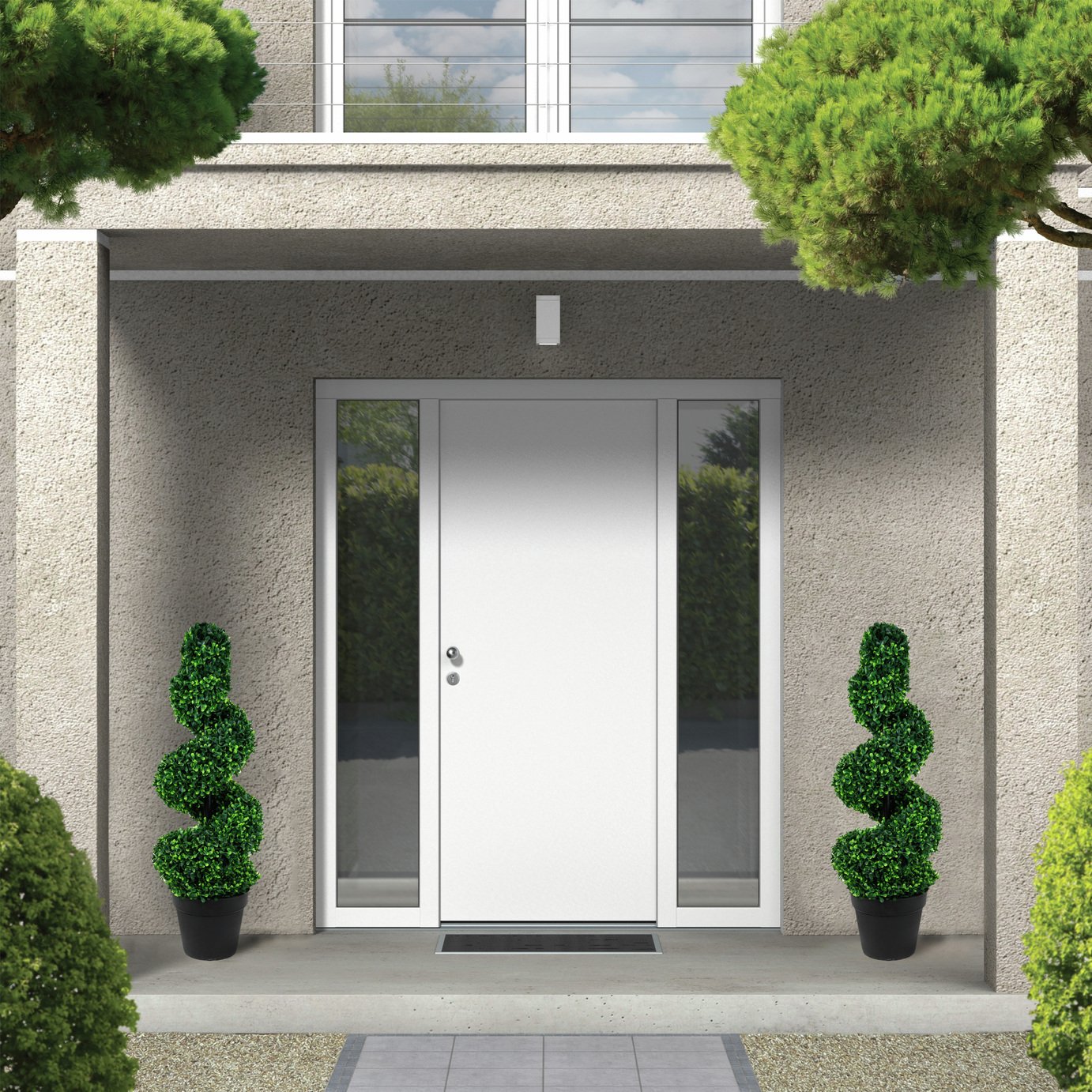 Gardenwize Solar Artificial Topiary Twist Plant in Pot