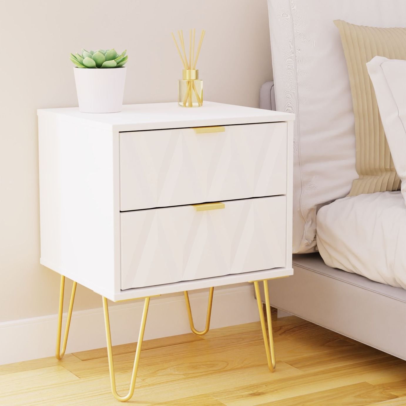 Livara Shimmer 2 Drawer Bedside Table