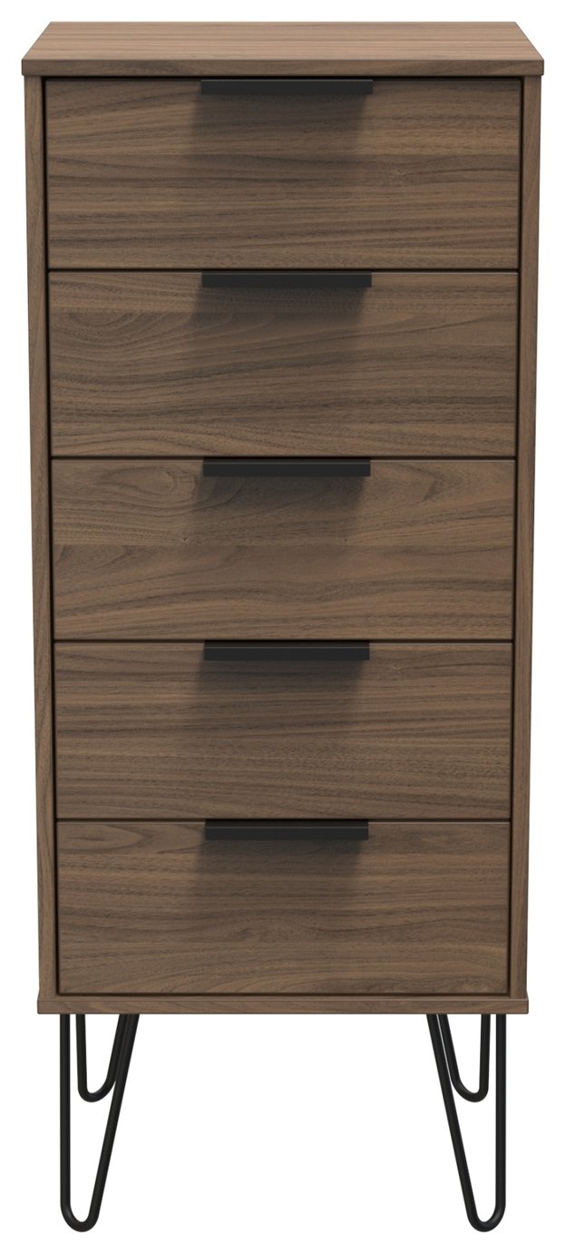 Livara Ready Assembled Verona Tallboy - Walnut Effect