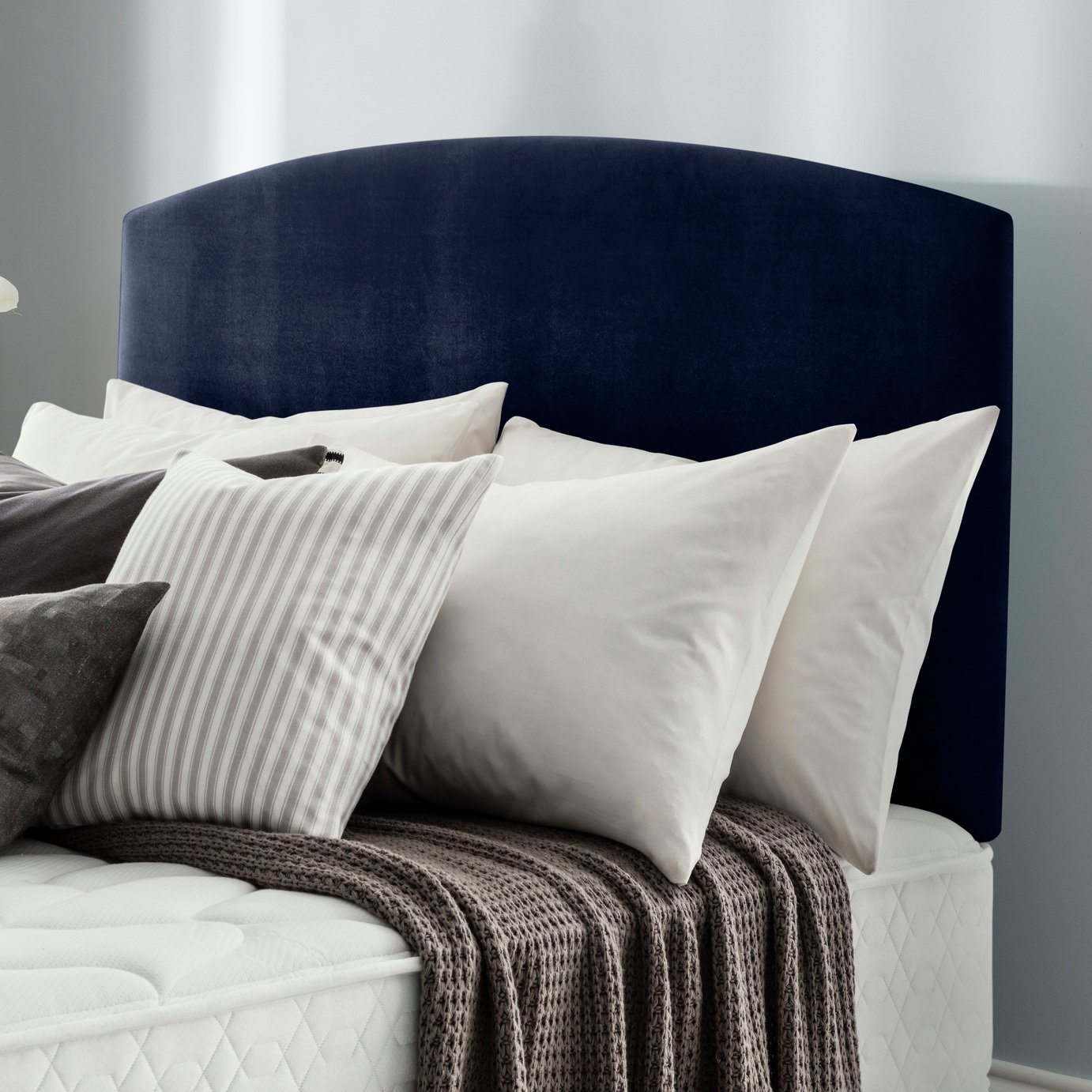 Silentnight Selene Velvet Double Headboard - Maritime