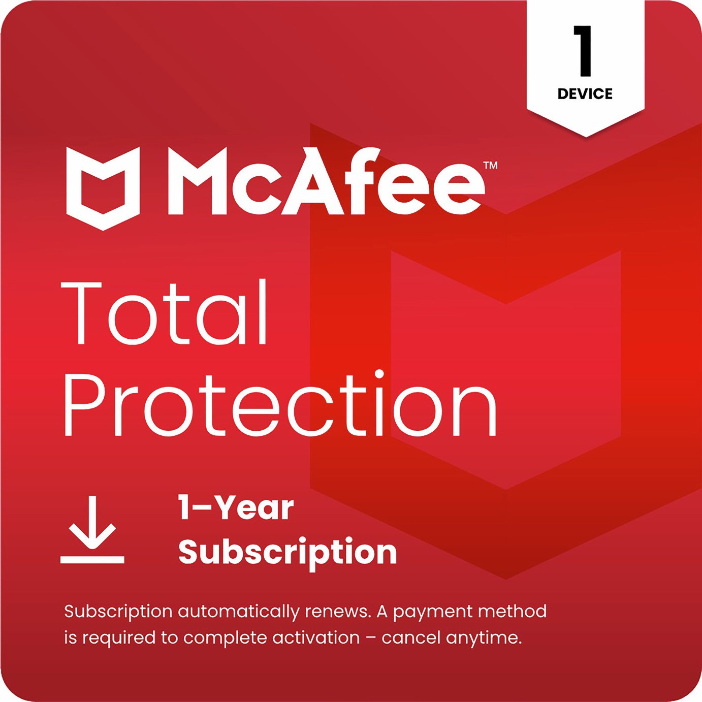 McAfee Total Protection 1Y, 1D - Auto Renewal - Download