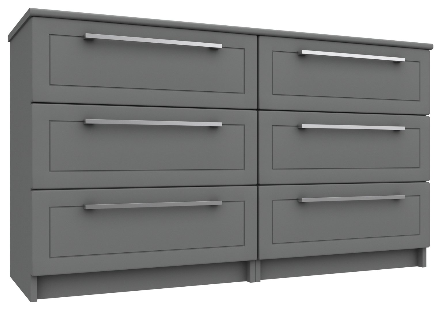 Hatfield 6 Drawer Chest - Dark Grey Gloss