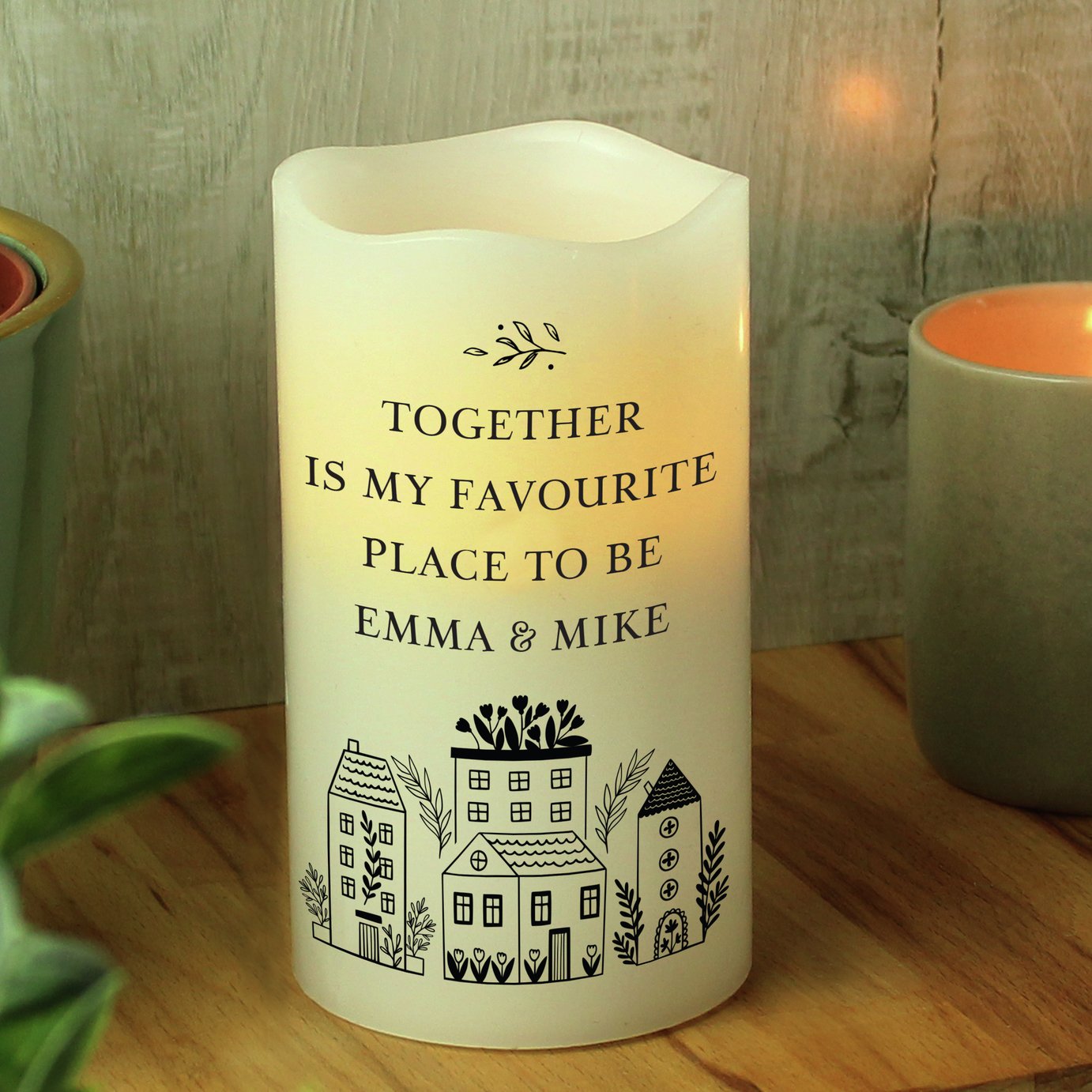 Personalised Message Home Led Candle