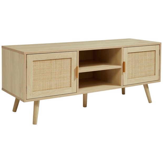 Light wood tv stand with deals doors