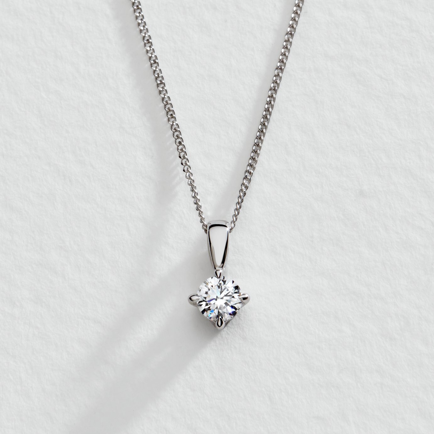 Pure Brilliance 9ct White Gold 0.25ct Lab Diamond Necklace