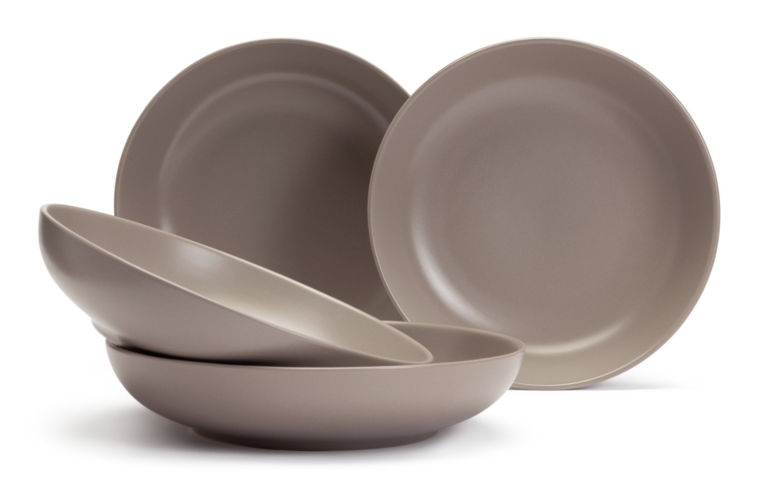 Habitat Mushroom 4 Piece Stoneware Pasta Bowl