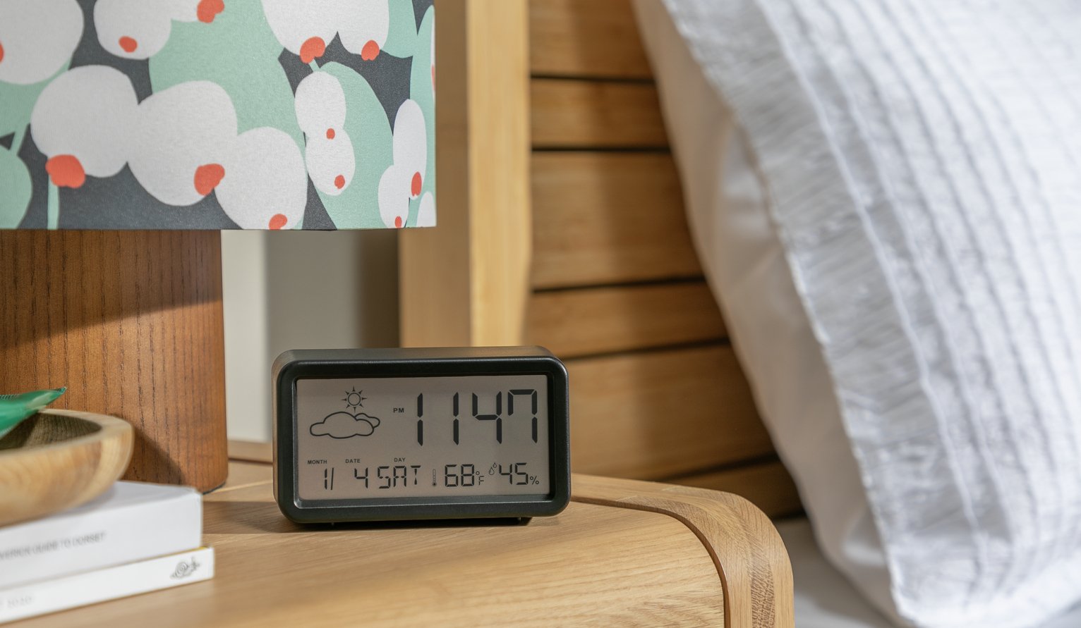 Constant LCD Display Digital Alarm Clock - Black