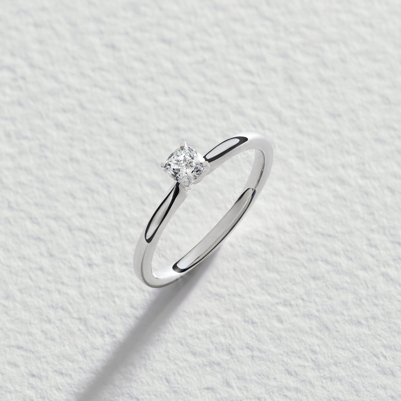 Pure Brilliance 9ct White Gold Lab Diamond Solitaire Ring