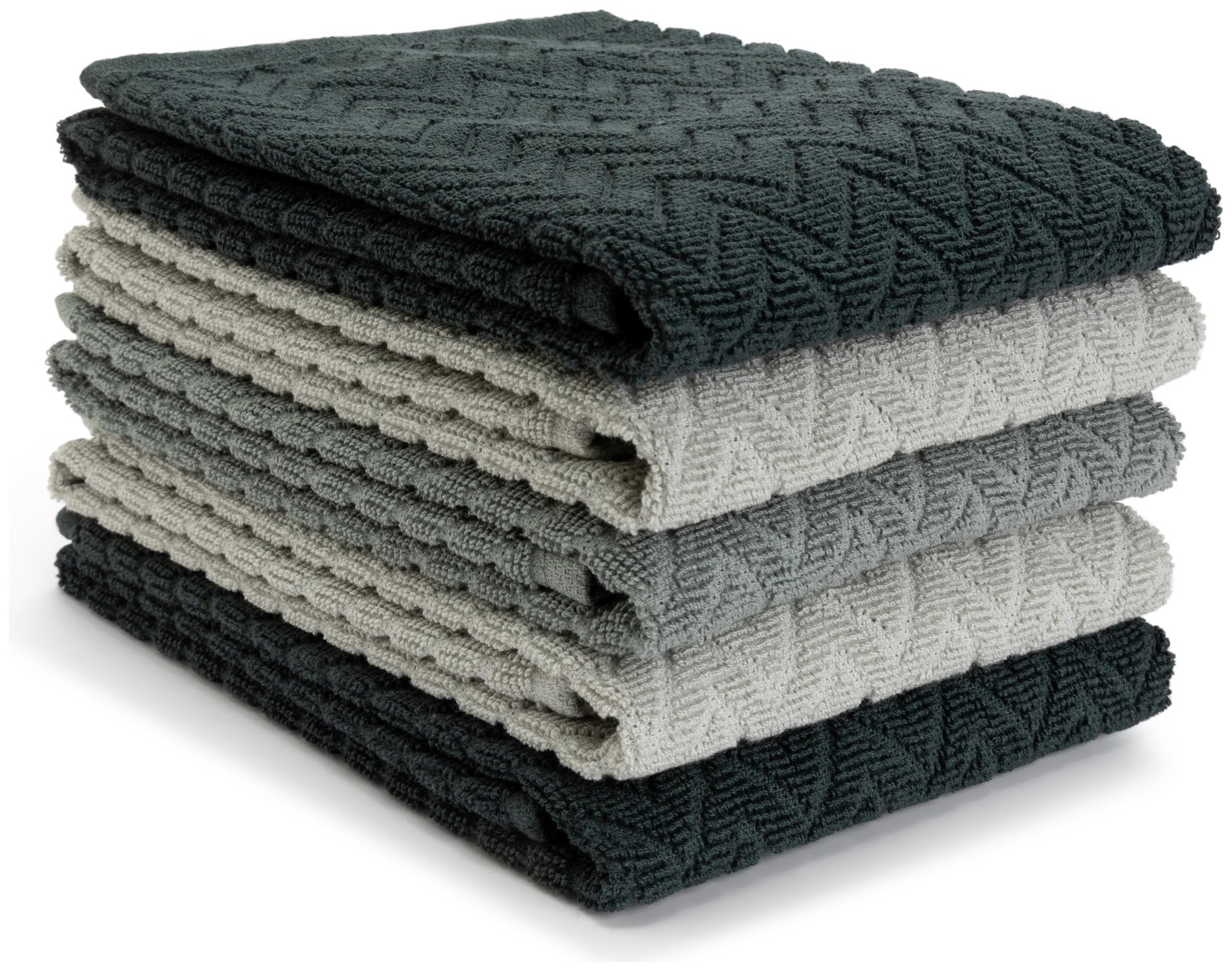 Habitat Zig Zag Terry Pack of 5 Tea Towels