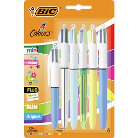 BIC 4 Colour Ballpoint Pens - 6 Pack