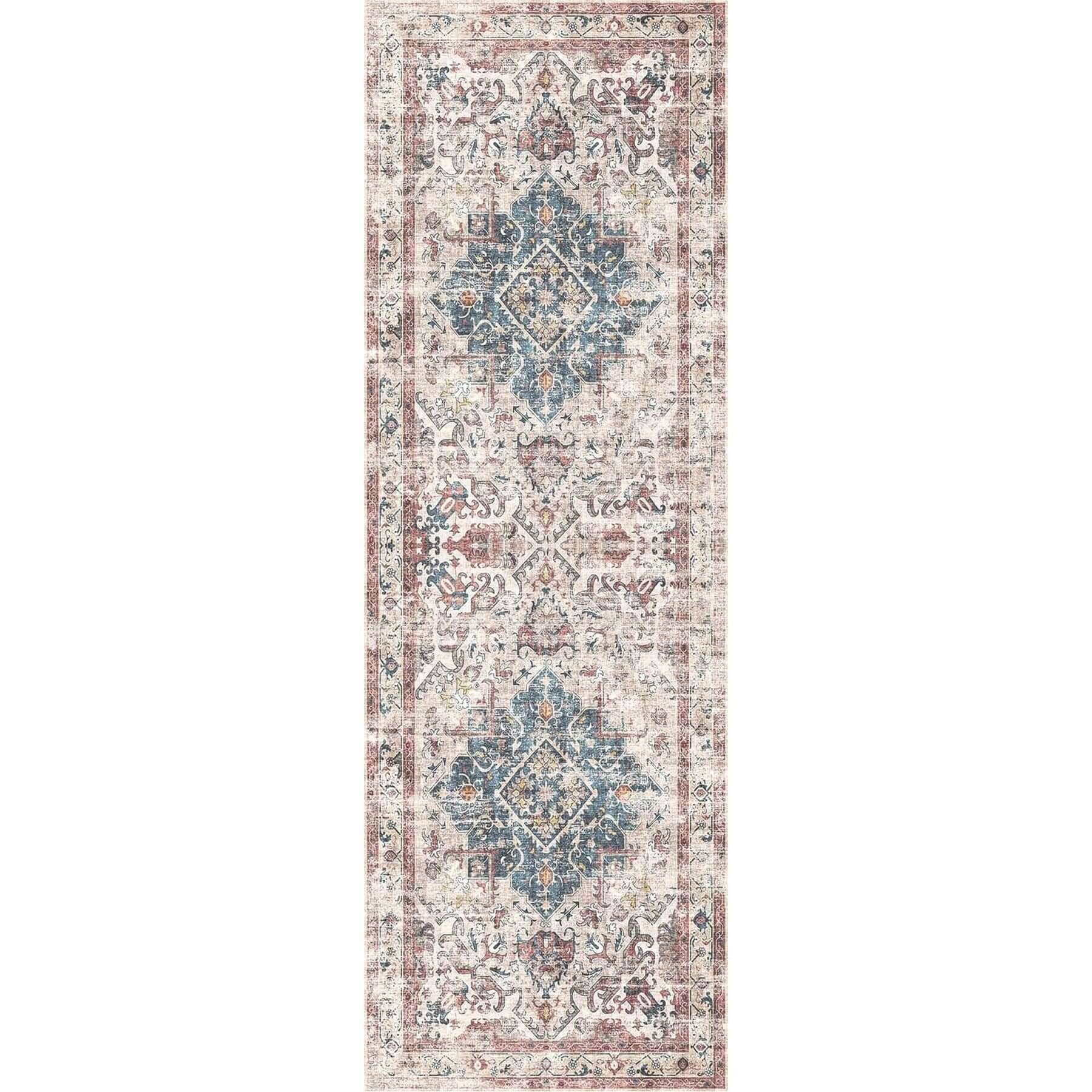 The Rugs Teal Buram Vintage Runner Rug - 60 x 180cm