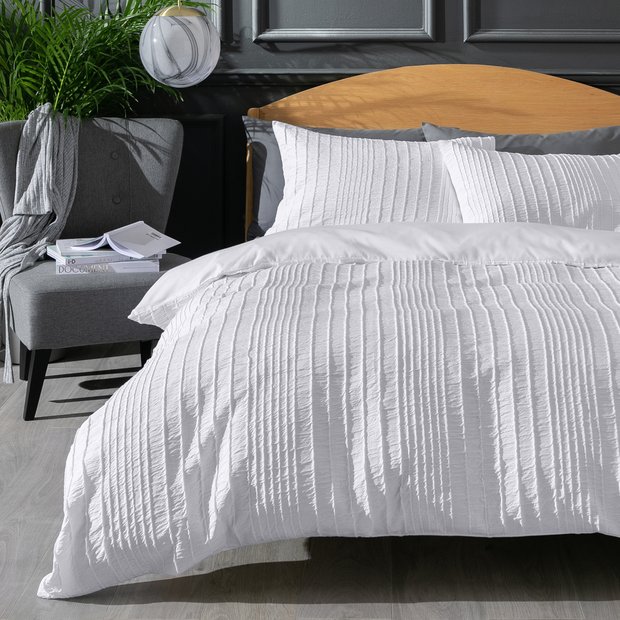 Buy Habitat Crinkle White Bedding Set Single Duvet cover sets