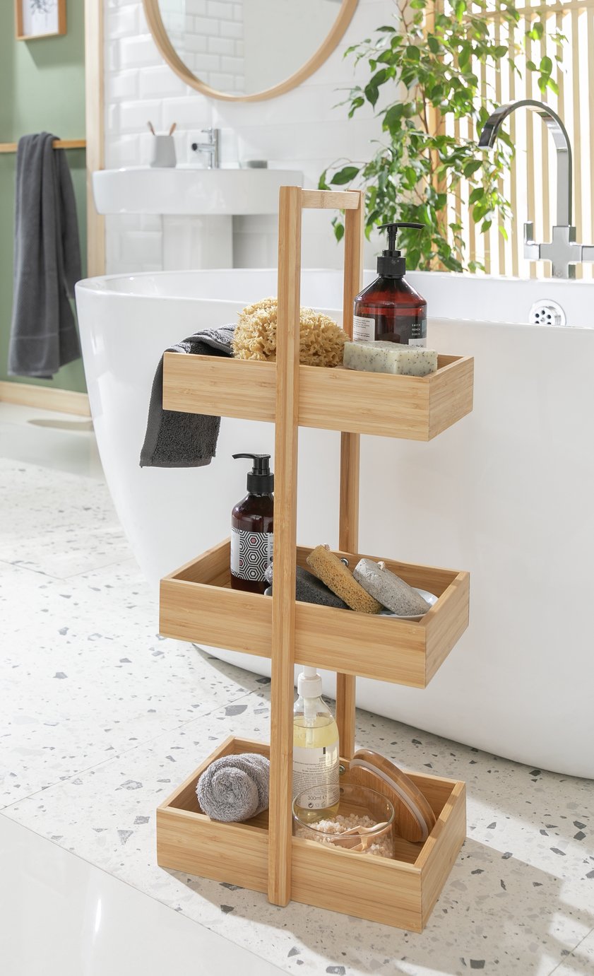Habitat 3 Tier Bamboo Storage Caddy - Natural