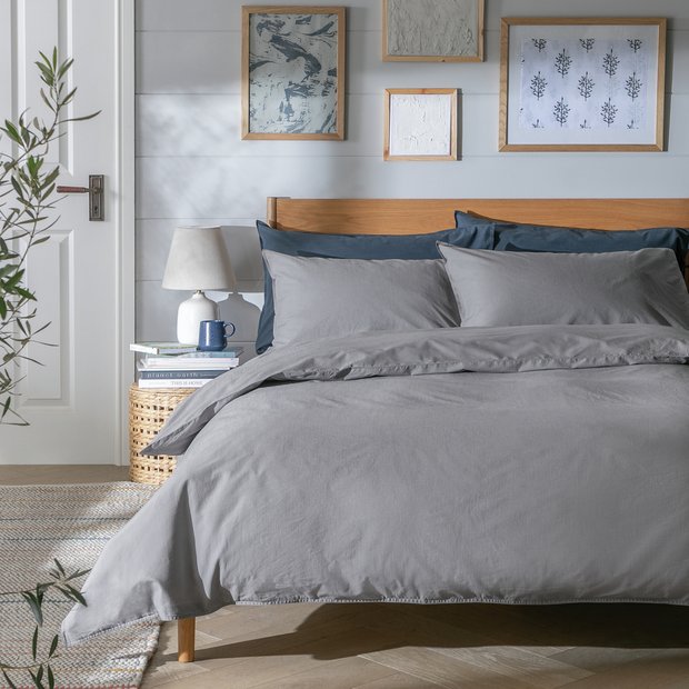 Grey double on sale duvet set