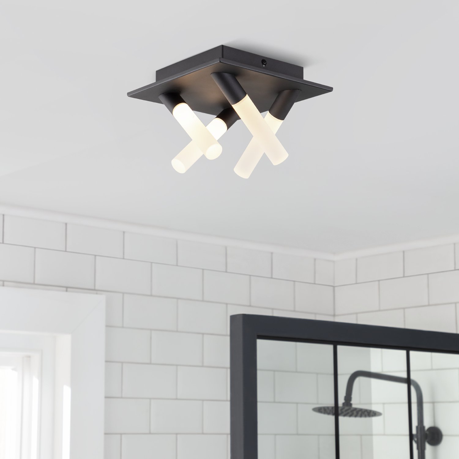 Argos Home Metal 4 Light LED Bathroom Flush Ceiling Light