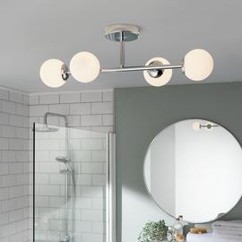 Habitat Metal 4 Light Bathroom Flush Ceiling Light - Chrome