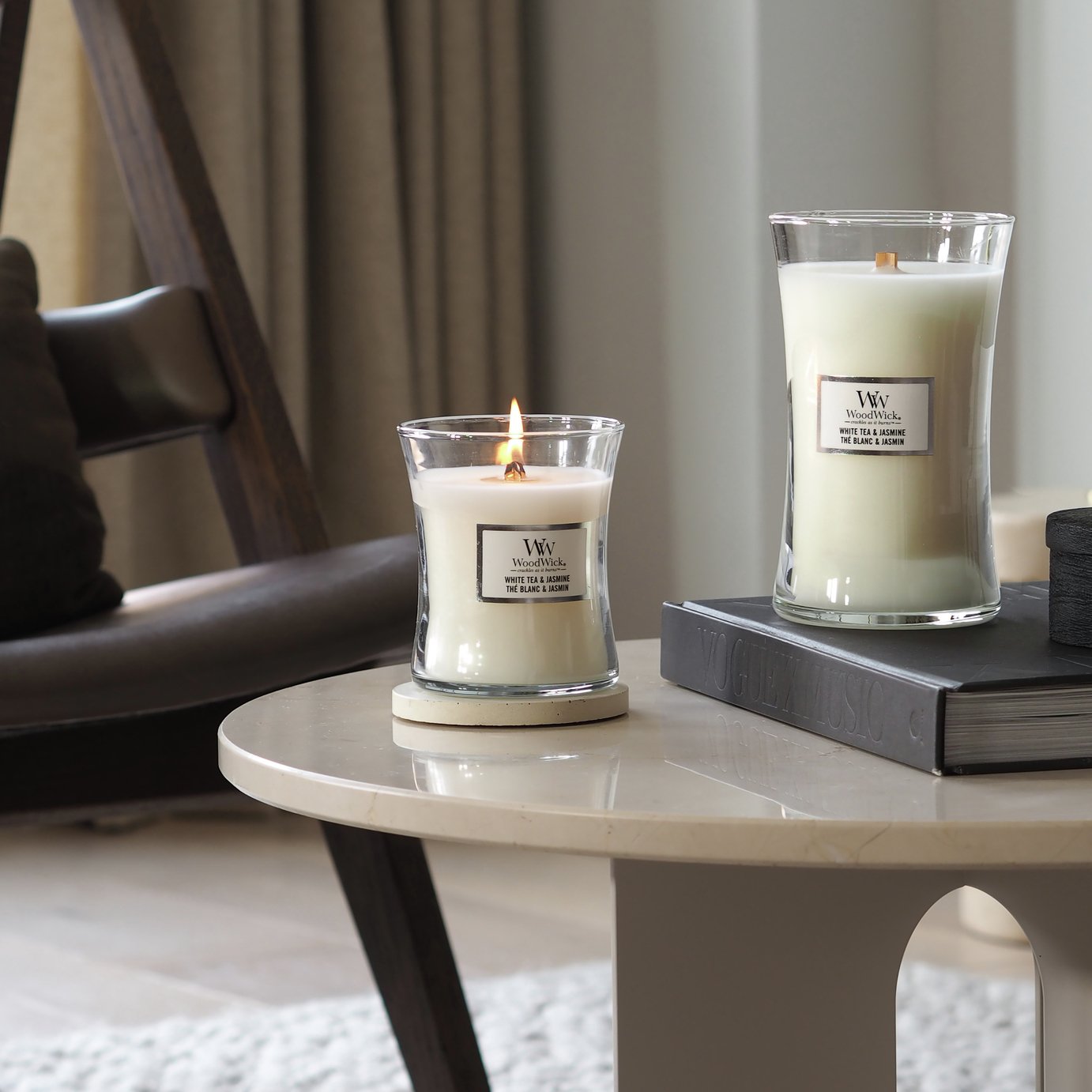 WoodWick Medium Jar Candle - White Tea & Jasmine