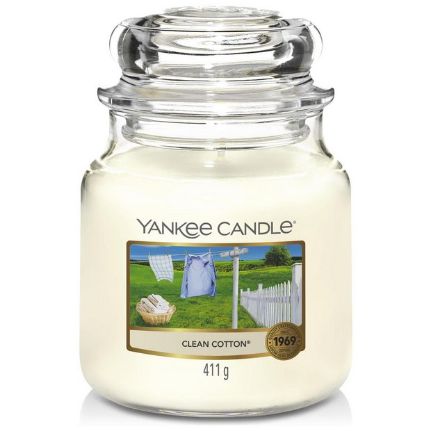  Yankee Candle Large Jar Candle Clean Cotton : Home & Kitchen