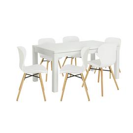 Habitat Lyssa Extending Dining Table & 6 White Chairs