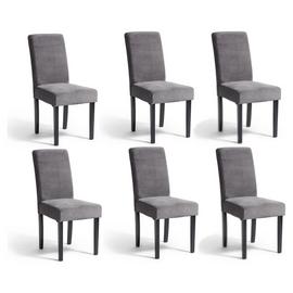 Argos Home Midback Velvet Dining Chairs - Grey