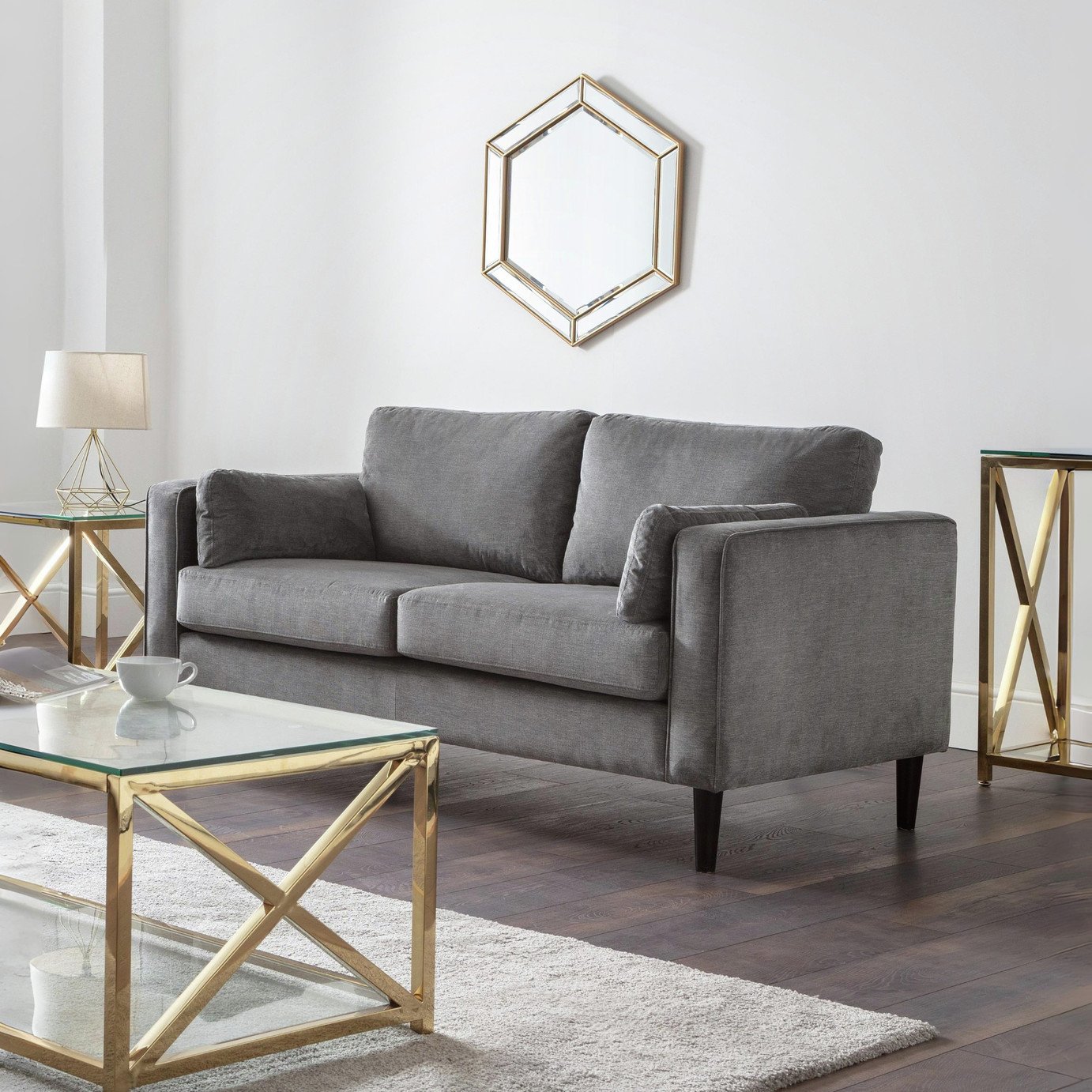 Julian Bowen Hayward Fabric 2 Seater Sofa - Grey