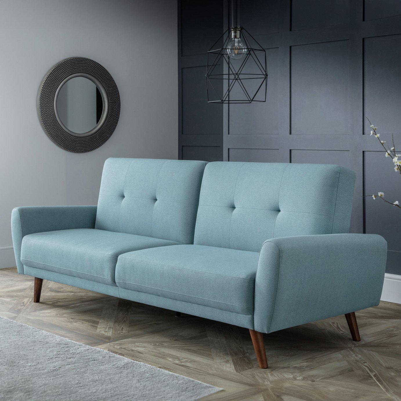 Julian Bowen Monza Clic Clac Fabric Sofa Bed - Blue