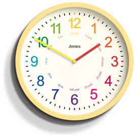 Jones Clocks Kids Analogue Wall Clock - Yellow 